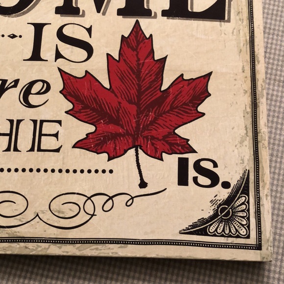 STRETCHED CANVAS WALL ART 15” x 15” “HOME IS WHERE THE MAPLE LEAF IS” - #OS012 - Picture 7 of 10